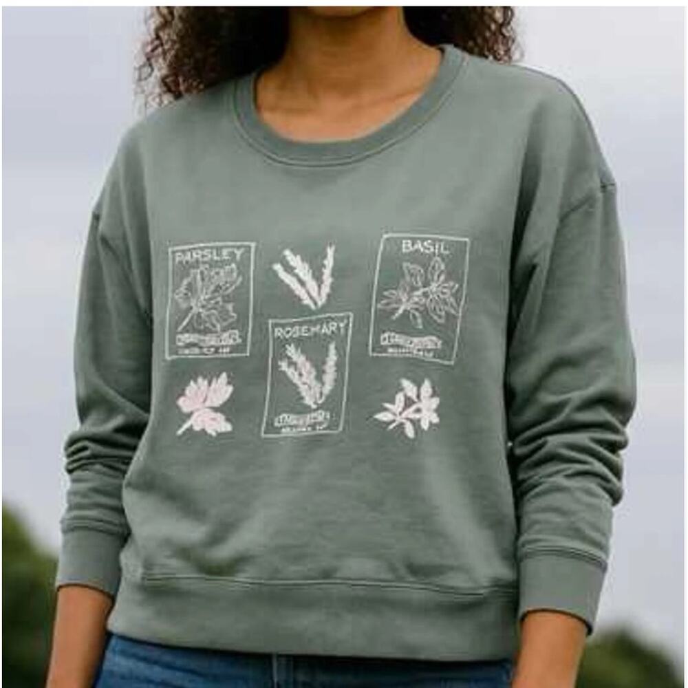 NEW Pact Variety Pack Slouchy Sweatshirt Slate Green Garden Fall Herbalist‎